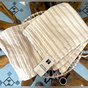 Texteis Penedo - 2 Large‎ Linen Cotton Blend Matching Pillow Case - Cream & Gray